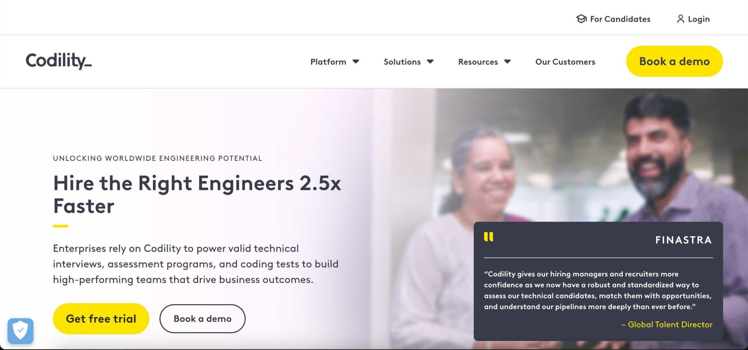 Codility offers candidate assessments and coding tests for tech-focused roles.