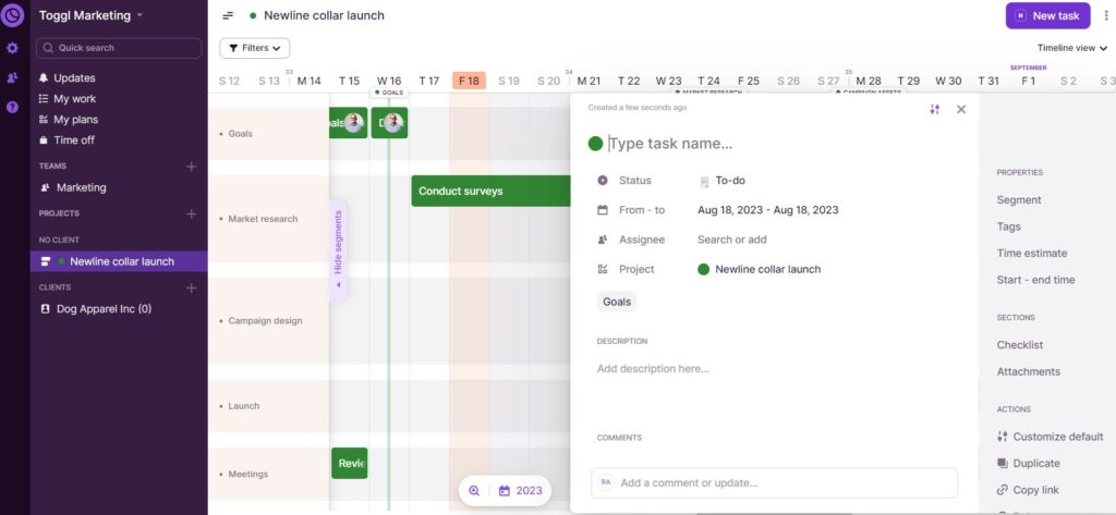 Toggl Track screenshot.