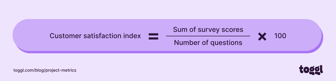 Customer satisfaction index.