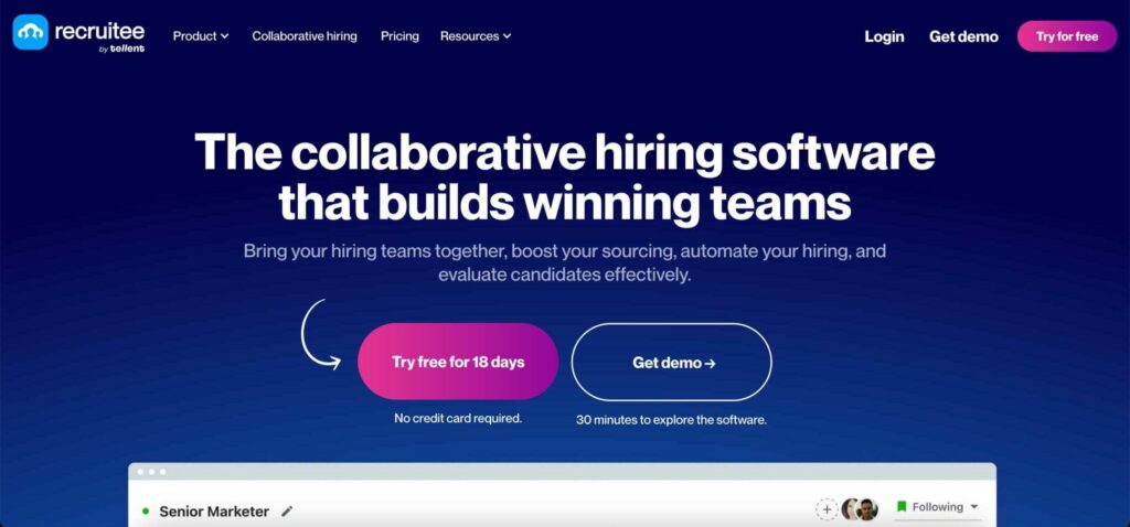 Recruitee applicant tracking system