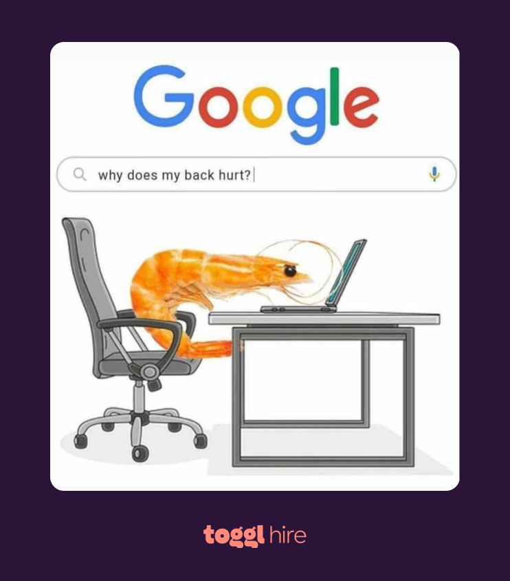 Back hurt shrimp meme remote worker
