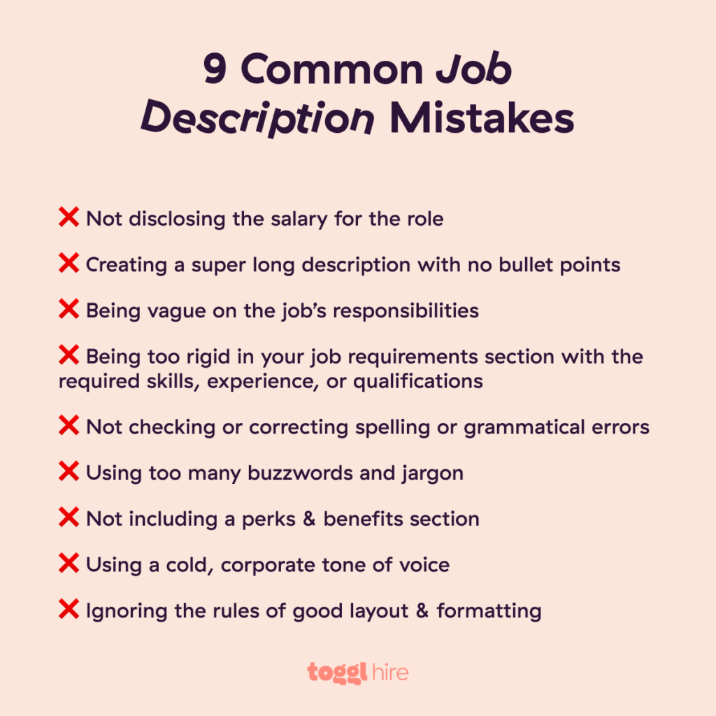 Common job description mistakes