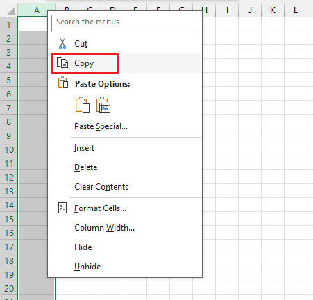Excel screenshot