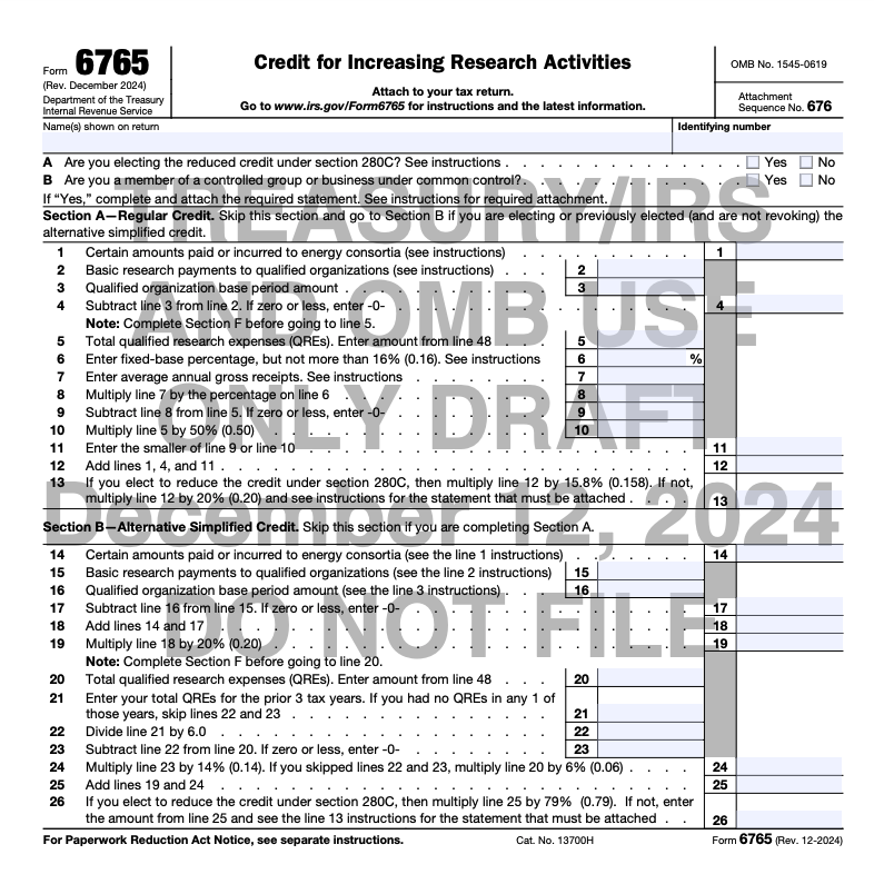 IRS form 6765
