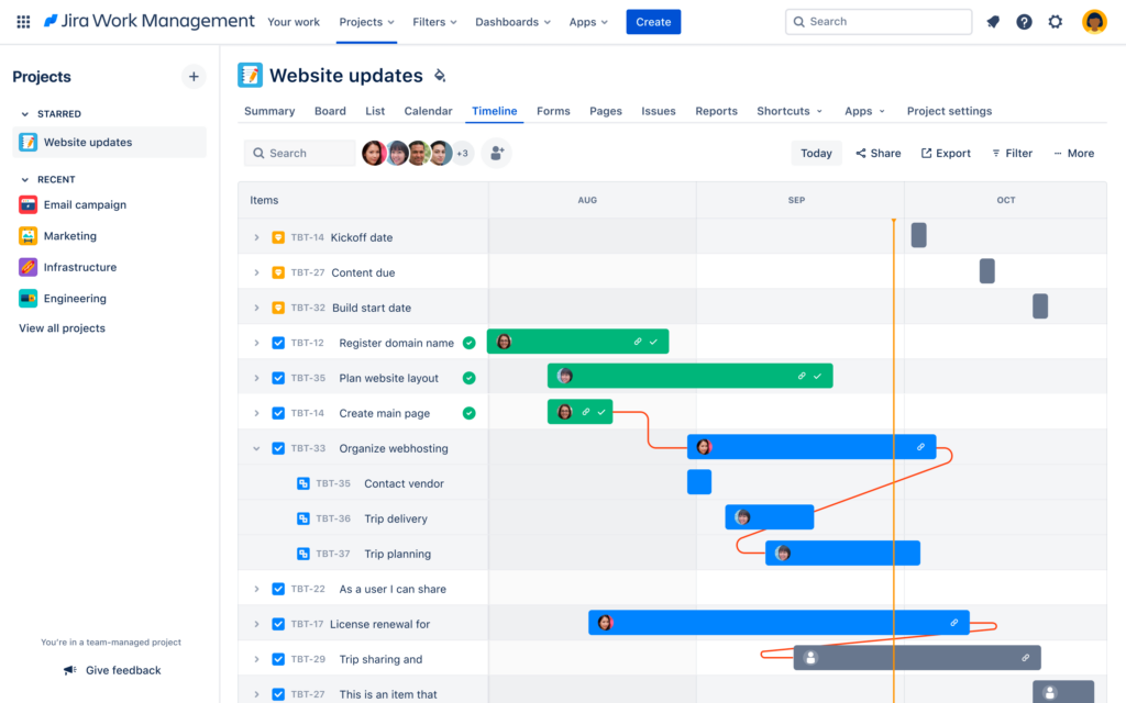 A screenshot of Jira.