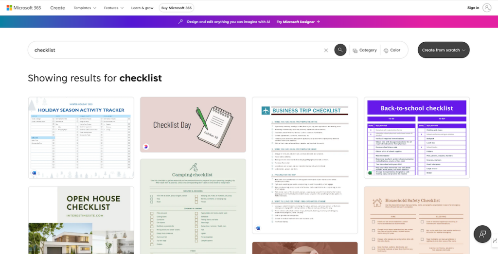 Use the Excel checklist templates
