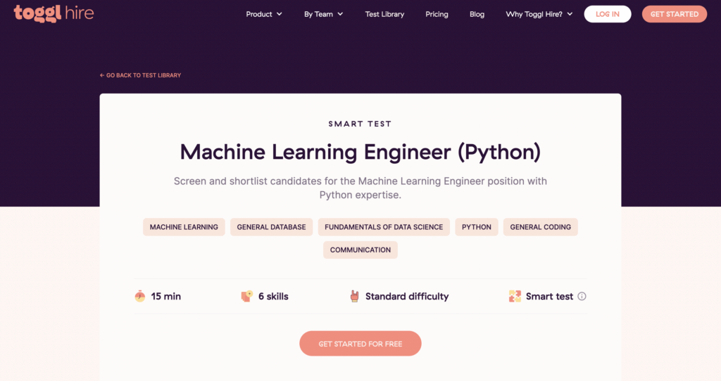 Toggl Hire Machine Learning Engineer - Python skills test template 