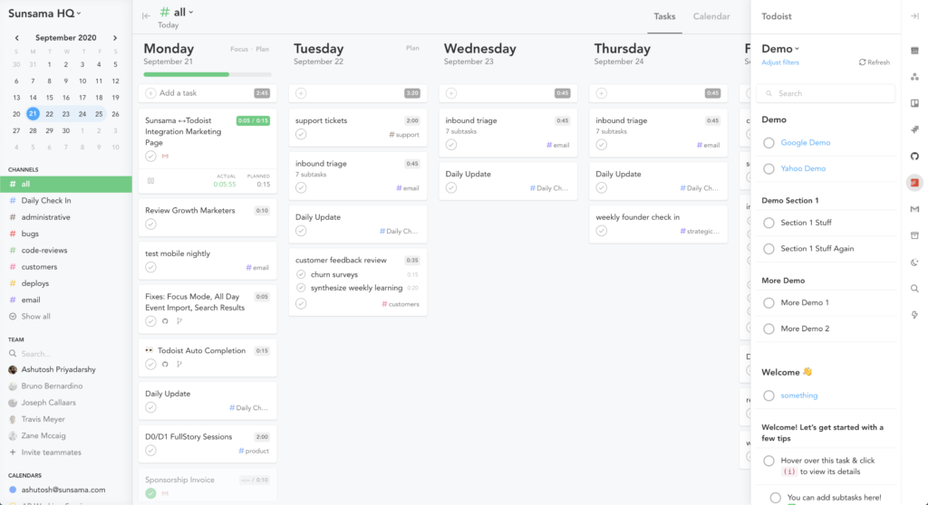 Sunsama productivity app