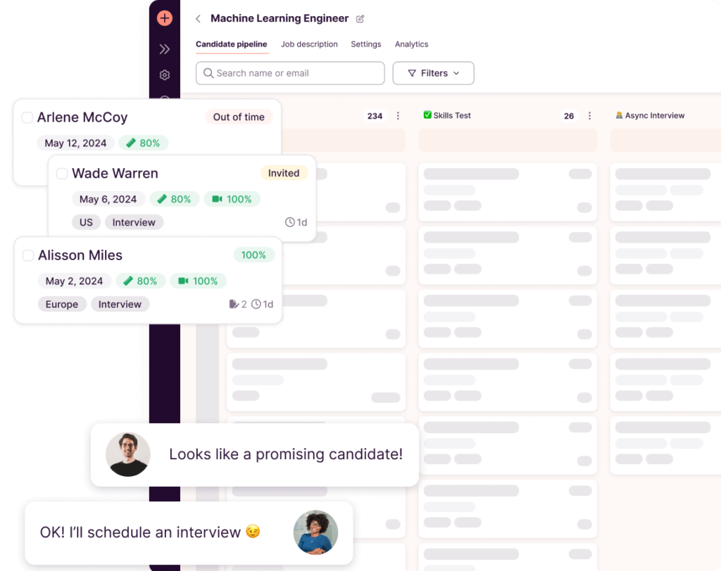Toggl Hire candidate relationship management features