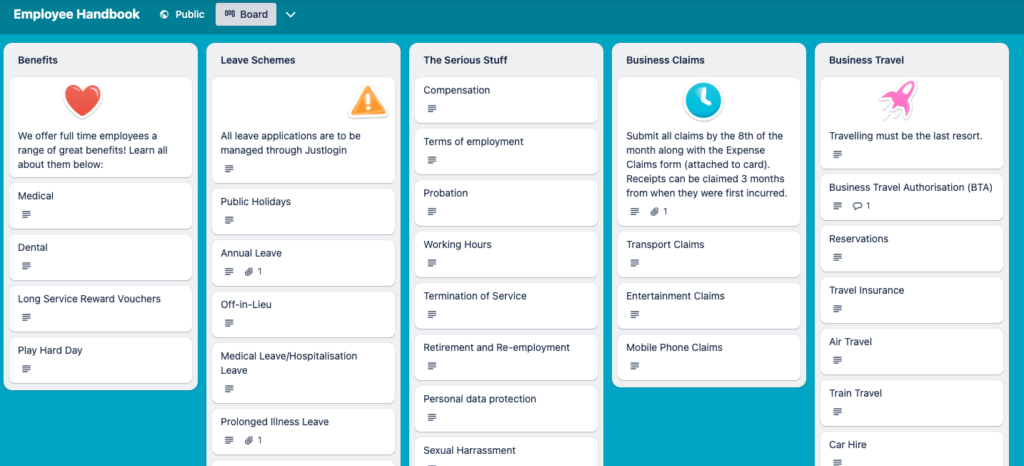 Trello employee handbook