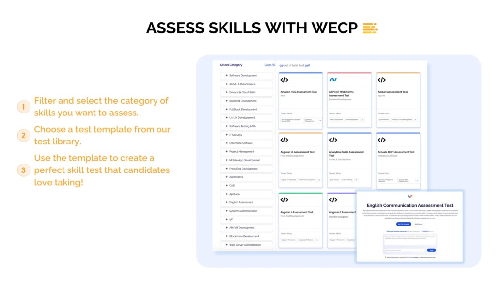 WeCP skills tests as an alternative to Mettl